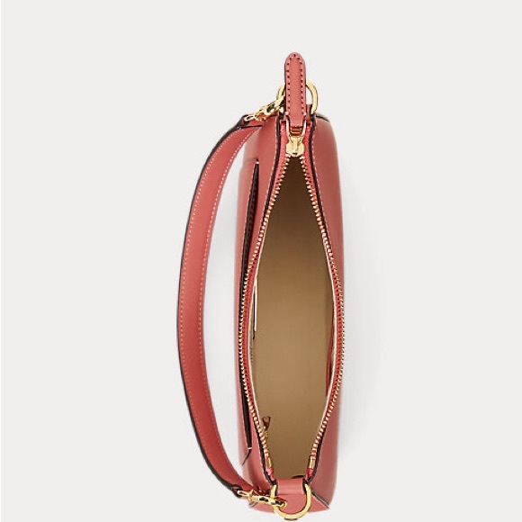 Brand New Laure Ralph Lauren Crosshatch Leather Medium Danni Bag Pink NWOT - Picture 4 of 7